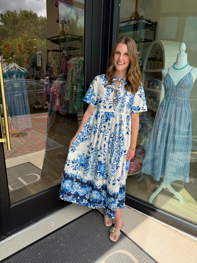 Blue Lilith Floral Maxi Dress