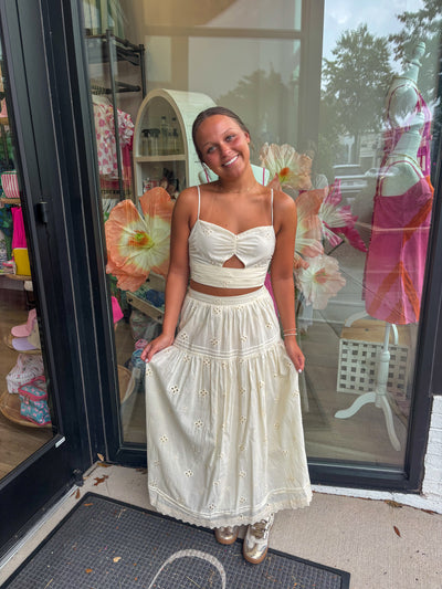 Estelie Eyelet Crop Top
