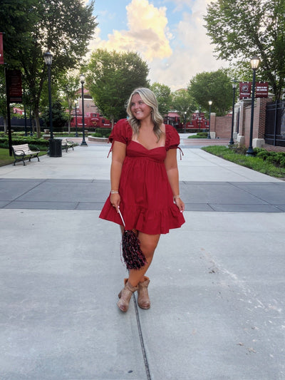 Garnet Baby Doll Tie Dress