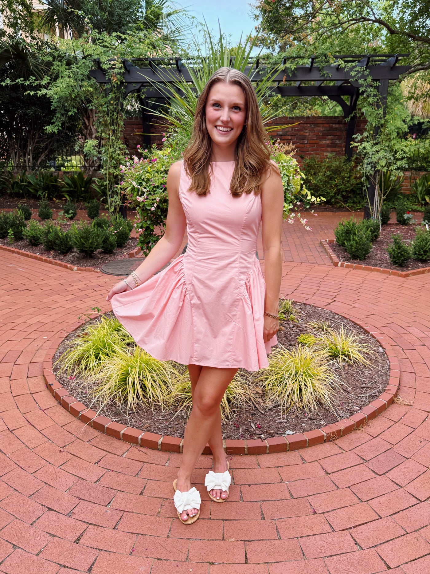 Blush Back Bow Detail Mini Dress