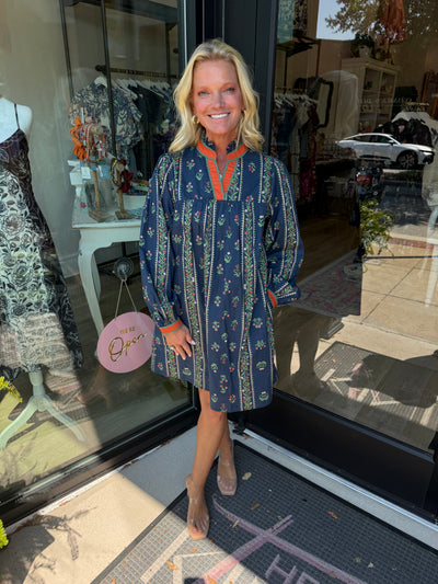 Navy Lovely Floral Dress