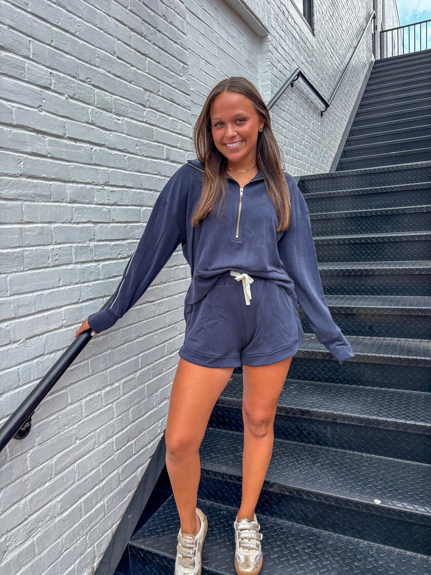Navy Piped Detail Comfy Set