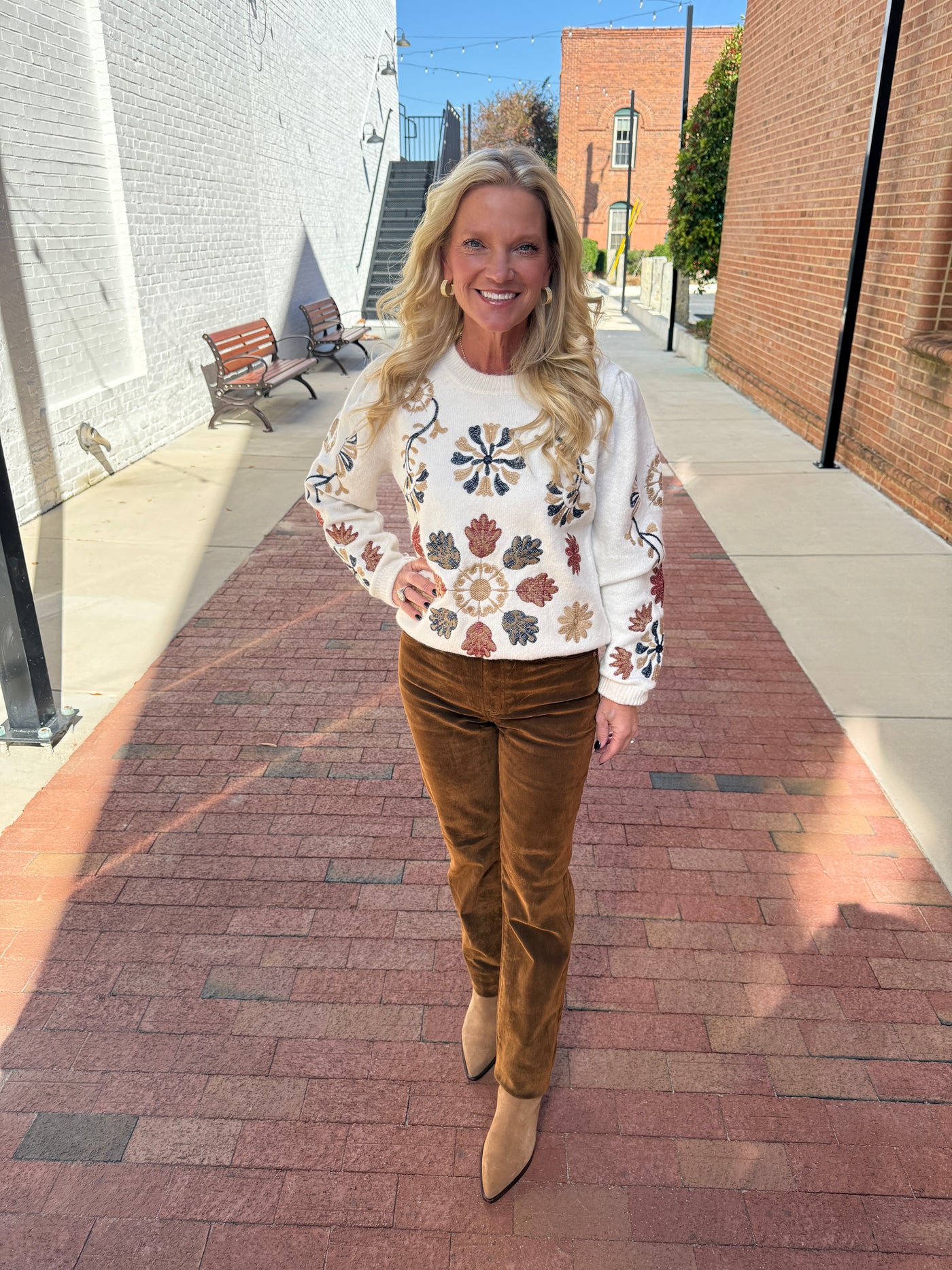 Smarty Pants High Rise Slim Straight Pant- Cognac