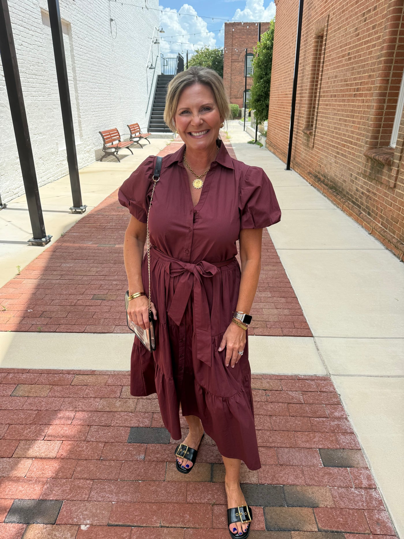 Clara Wine Maxi Dress