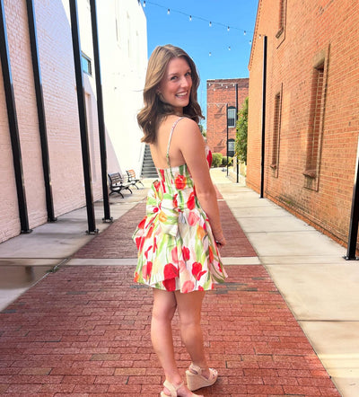 Tulip Bubble Hem Mini Dress
