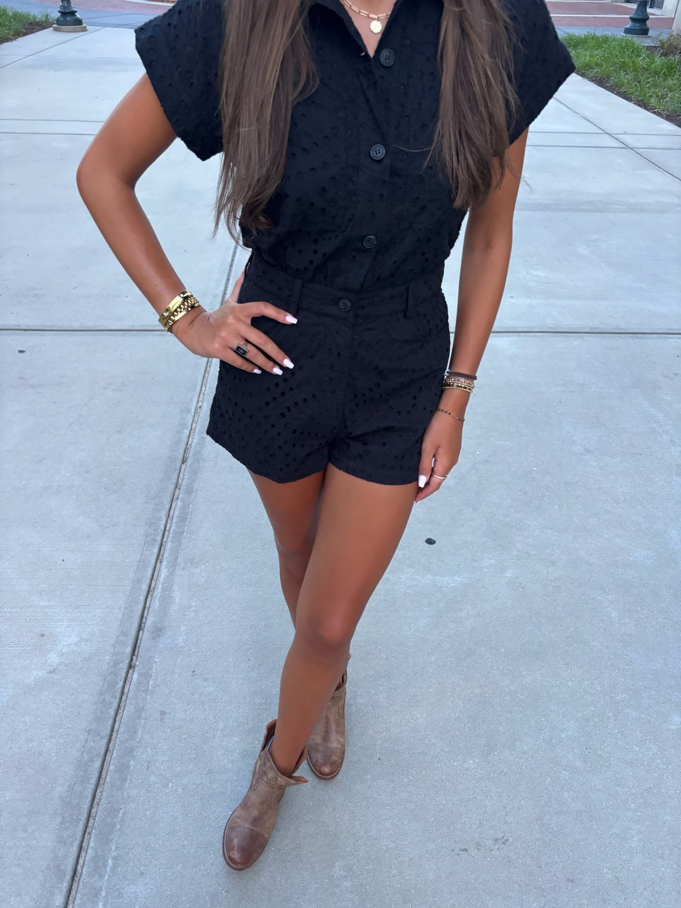 Black Eylet Avril Romper