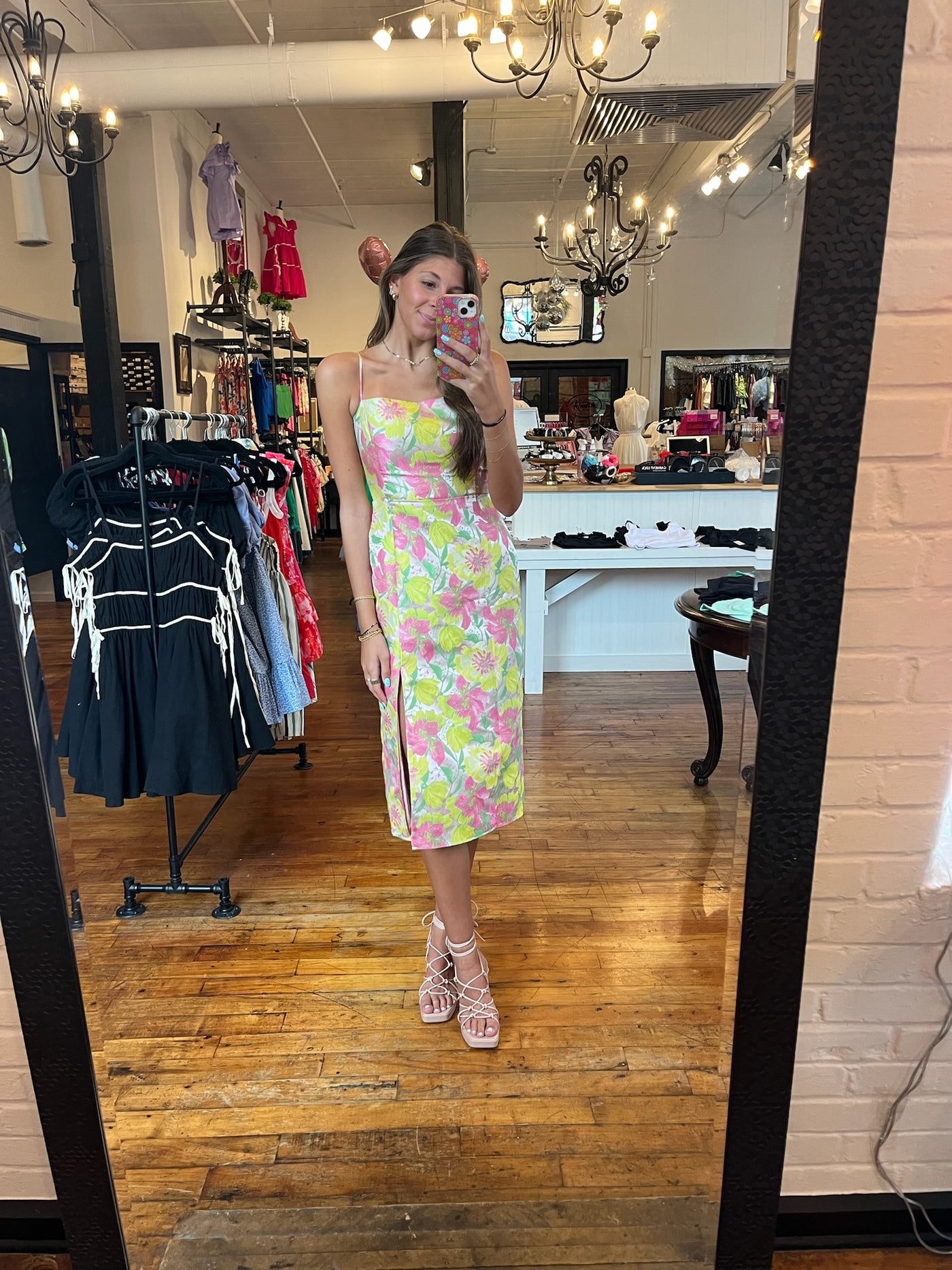 Lemon Spritz Floral Party Dress