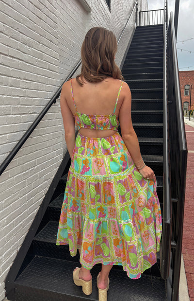 Tropical Mosaic Maxi Dress
