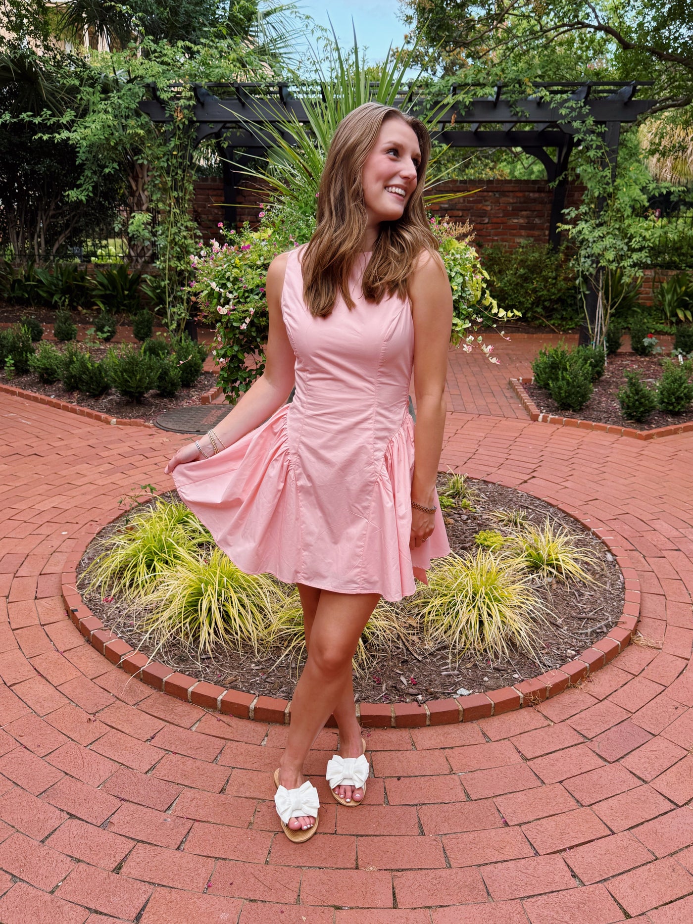 Blush Back Bow Detail Mini Dress