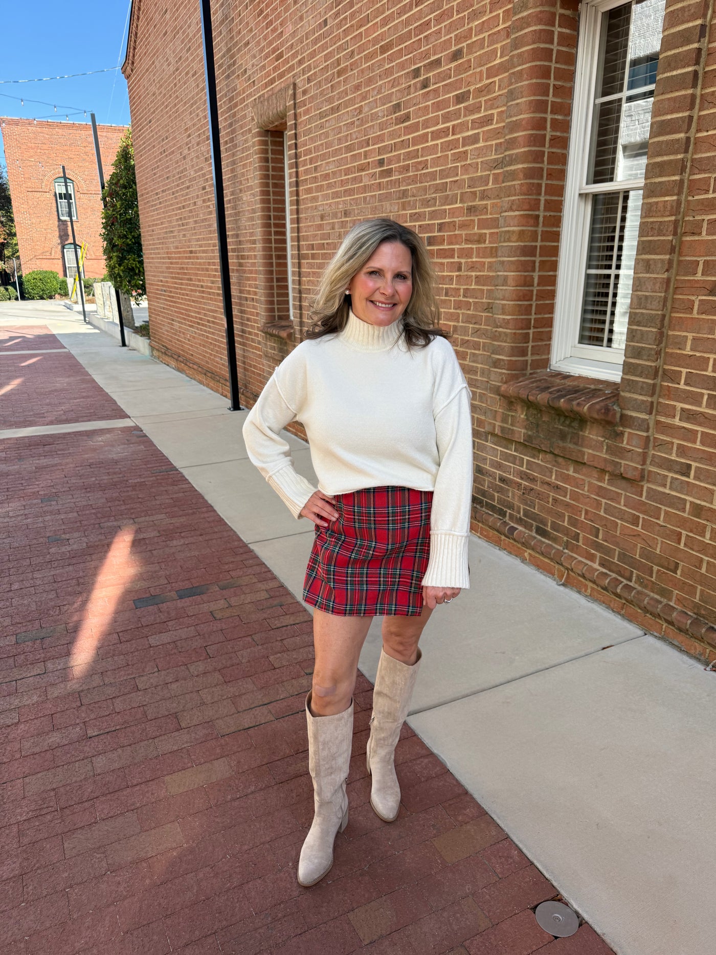Red Plaid Wrap Skort