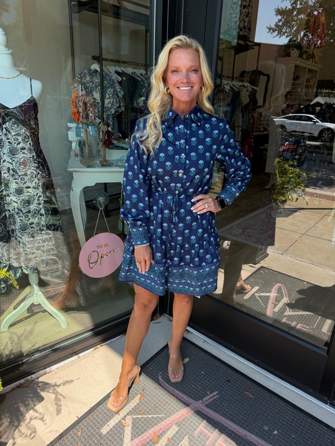Maya Floral Foulard Blue Mini Dress