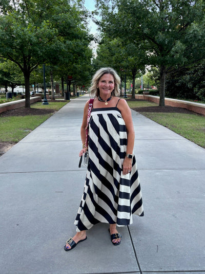 Bold Stripes Flowy Maxi Dress