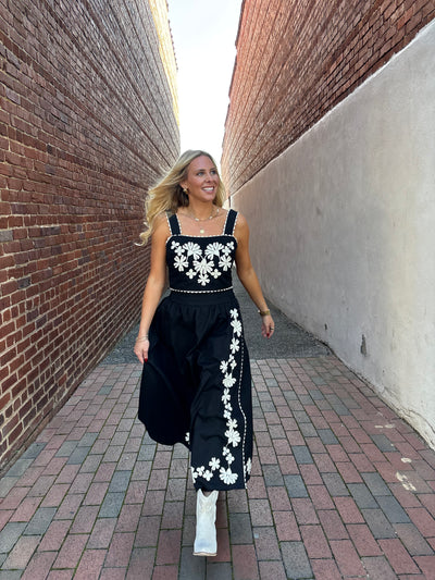 Floral Embroidered Midi Skirt Set