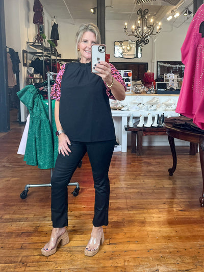 Embroidered Puff Sleeve Top