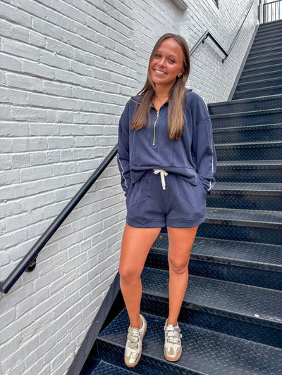 Navy Piped Detail Comfy Set