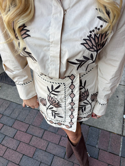 Poppy Embroidered Mini Skirt Set