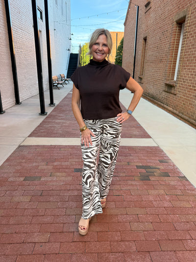 Zebra Print Wide Leg Pant