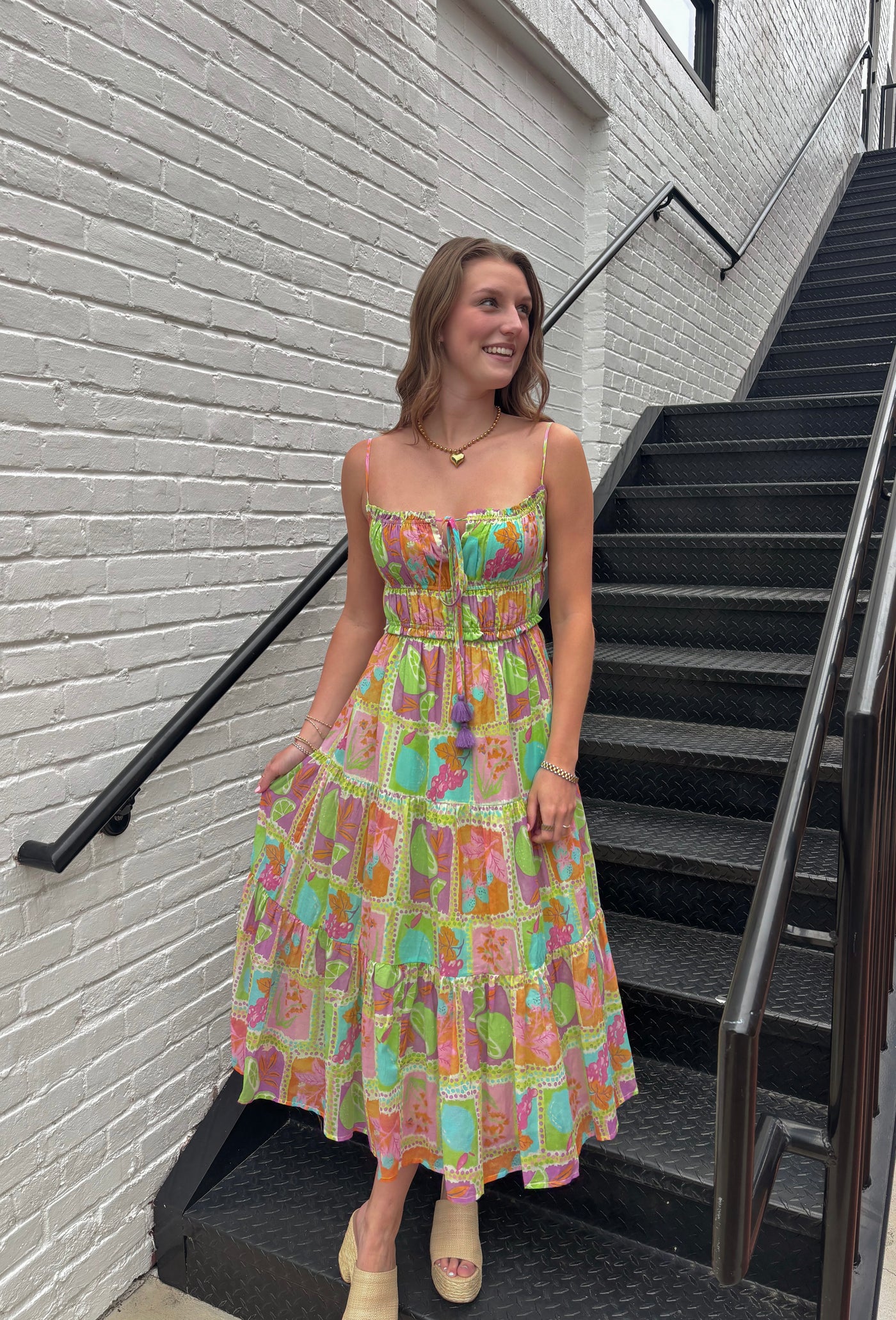 Tropical Mosaic Maxi Dress