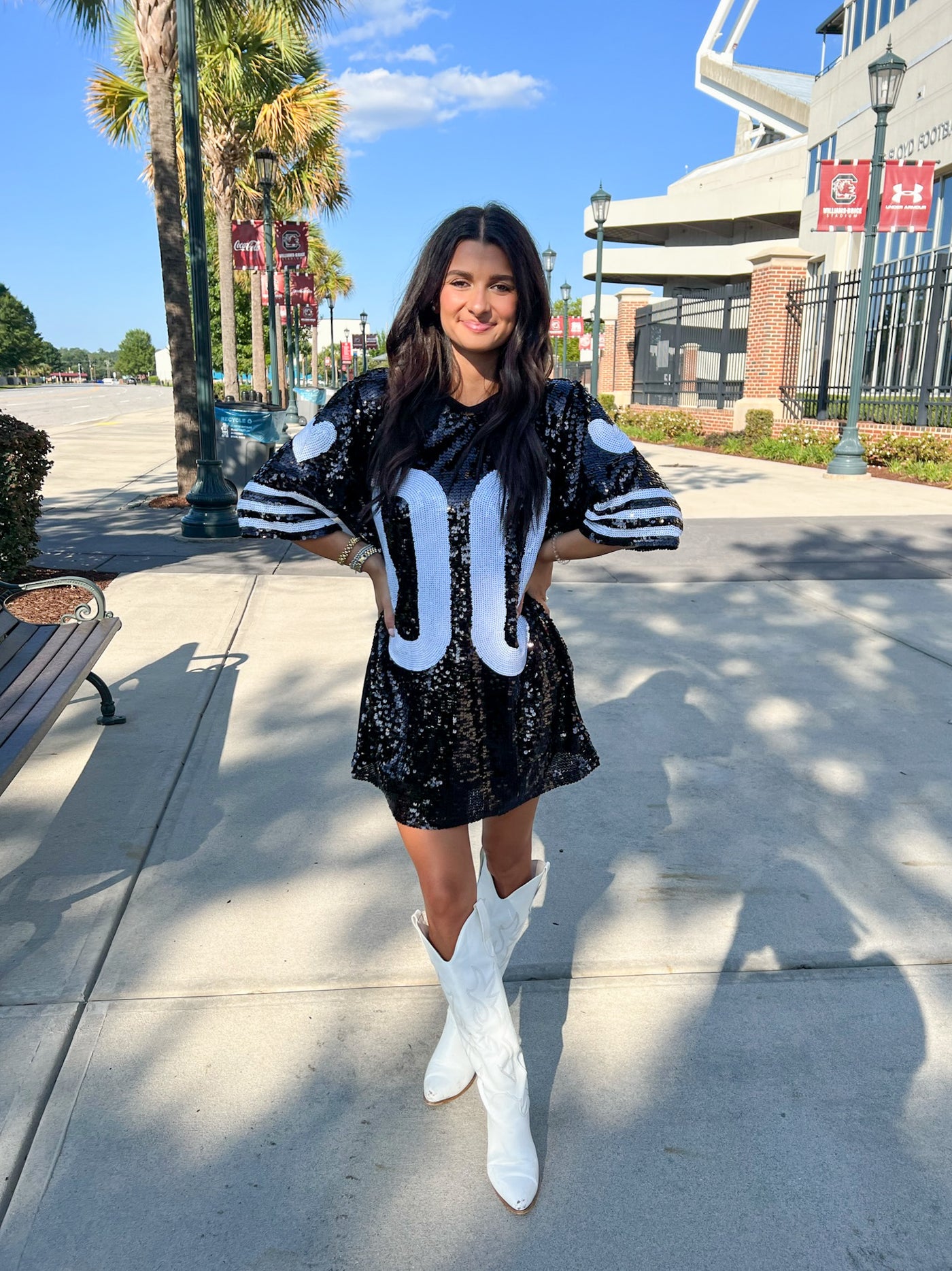 Sparkle Game Day Jersey- Black/ White