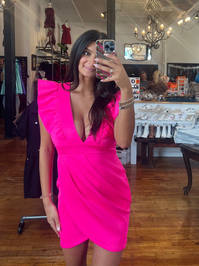 Go Big or Go Home Party Dress- Hot Pink