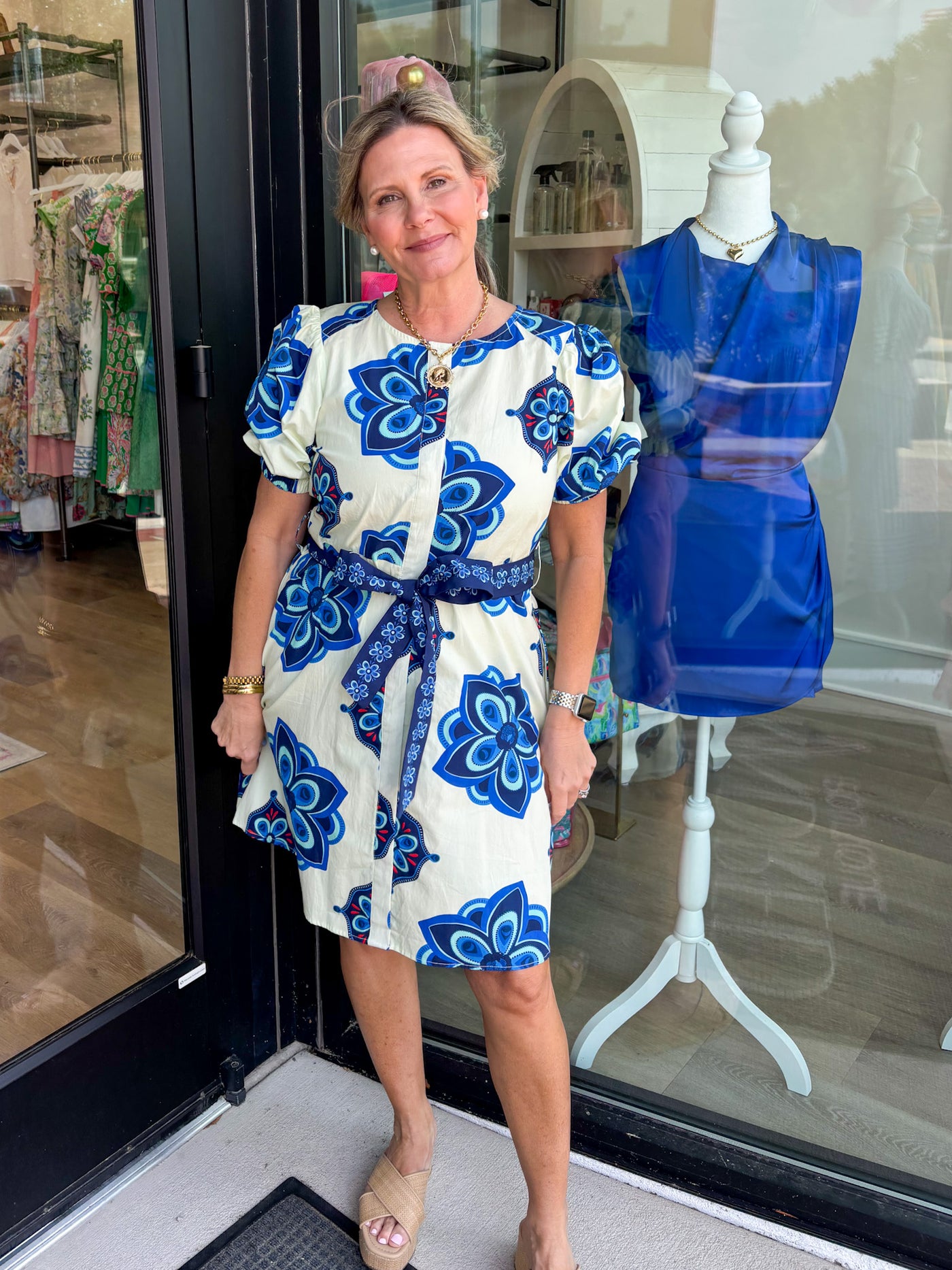 Skyla Geometric Florals Dress