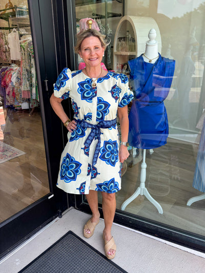 Skyla Geometric Florals Dress