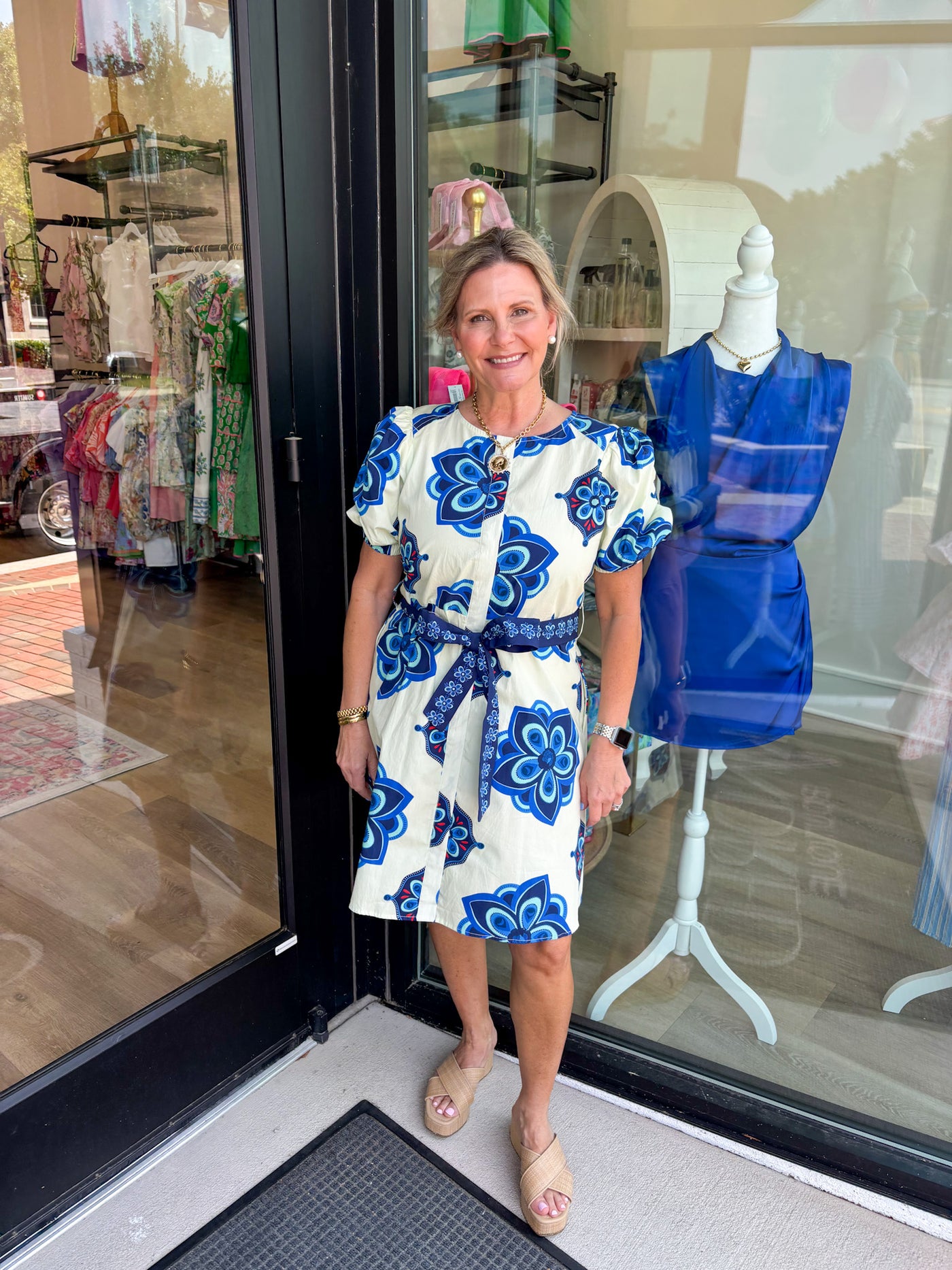Skyla Geometric Florals Dress