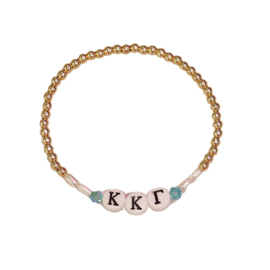 Stackable Sorority Beaded Bracelet-Kappa Kappa Gamma