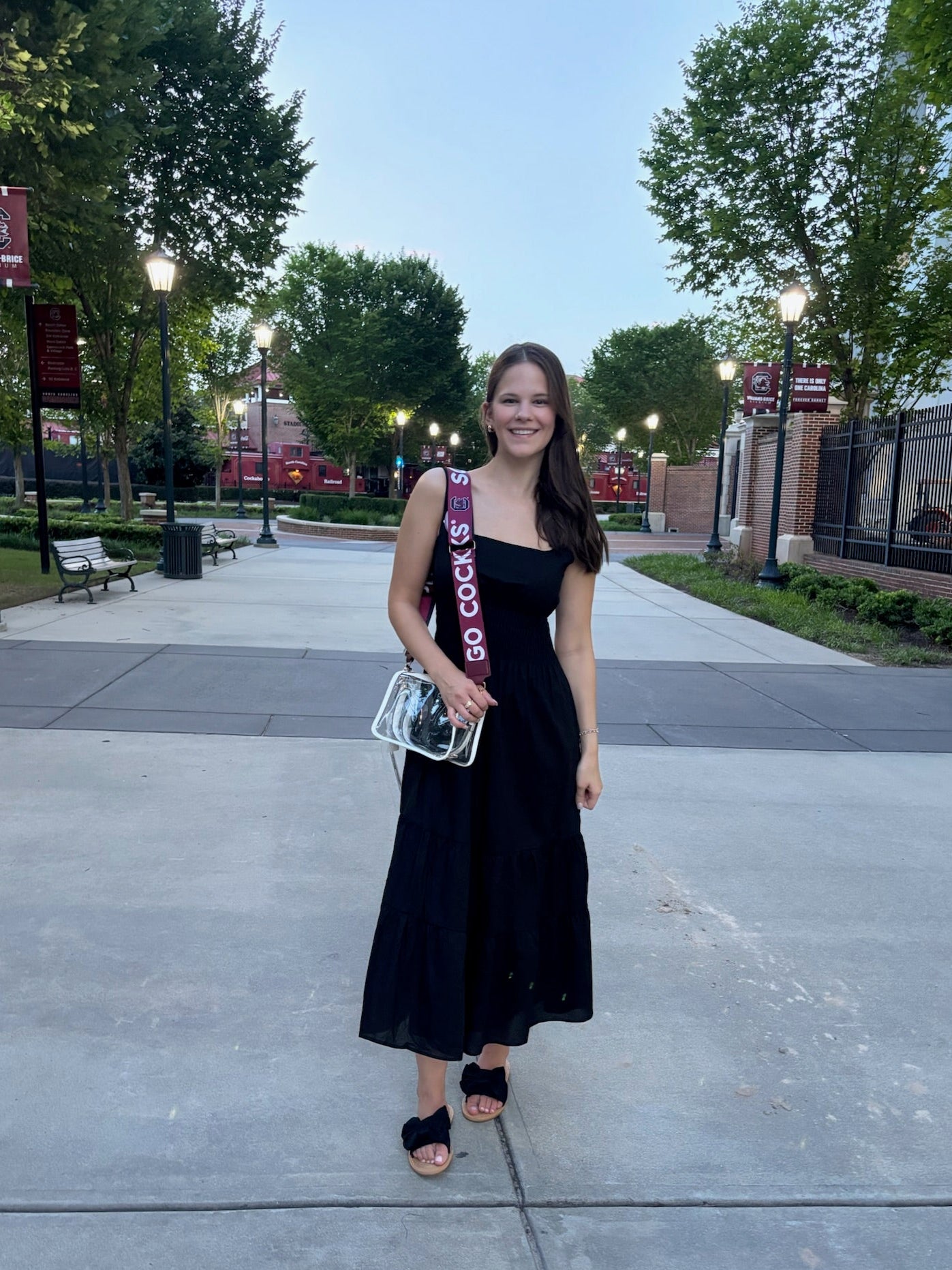 Black Smocked Waist Maxi Dress
