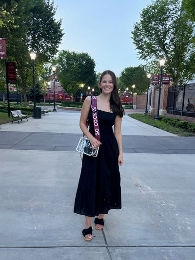 Black Smocked Waist Maxi Dress