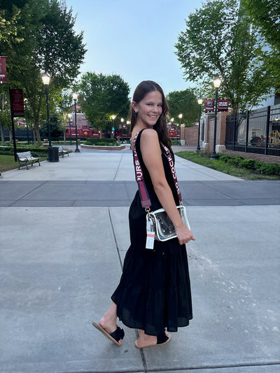 Black Smocked Waist Maxi Dress
