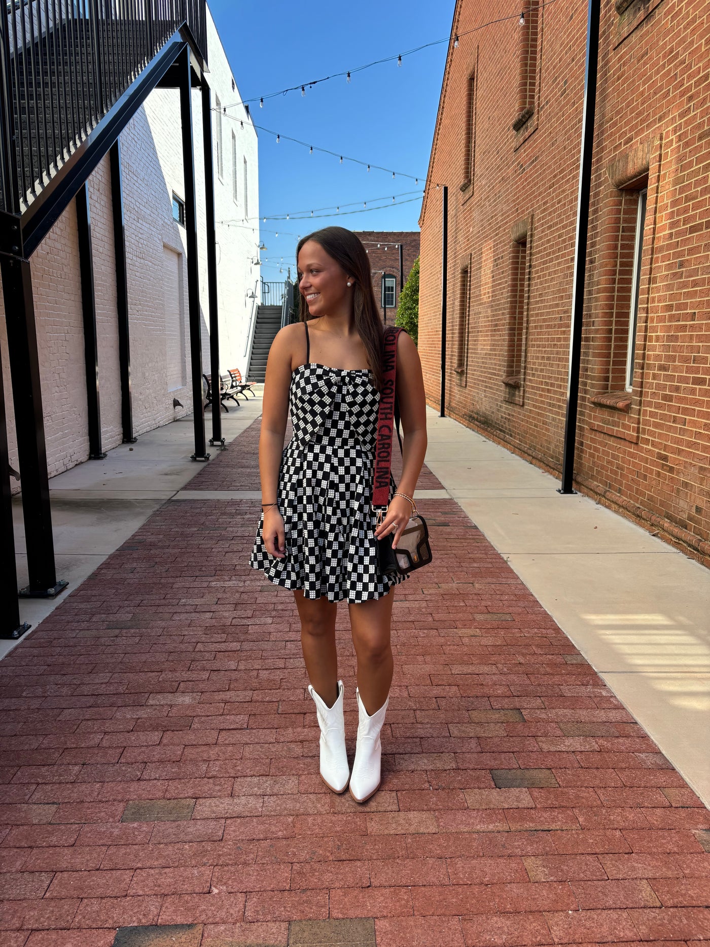 Midnight Weave Bow Mini Dress