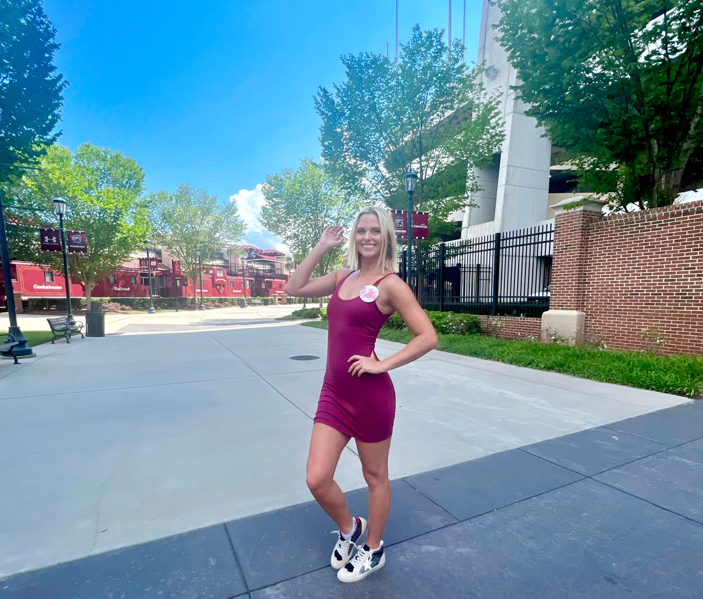 Fitted Tailgate Dress- Garnet