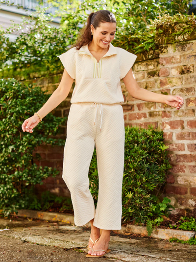 Porter Cropped Pant Set - Ivory