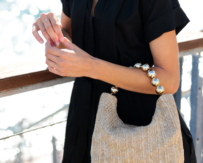 Shiraleah Alys Gold Handle Bag