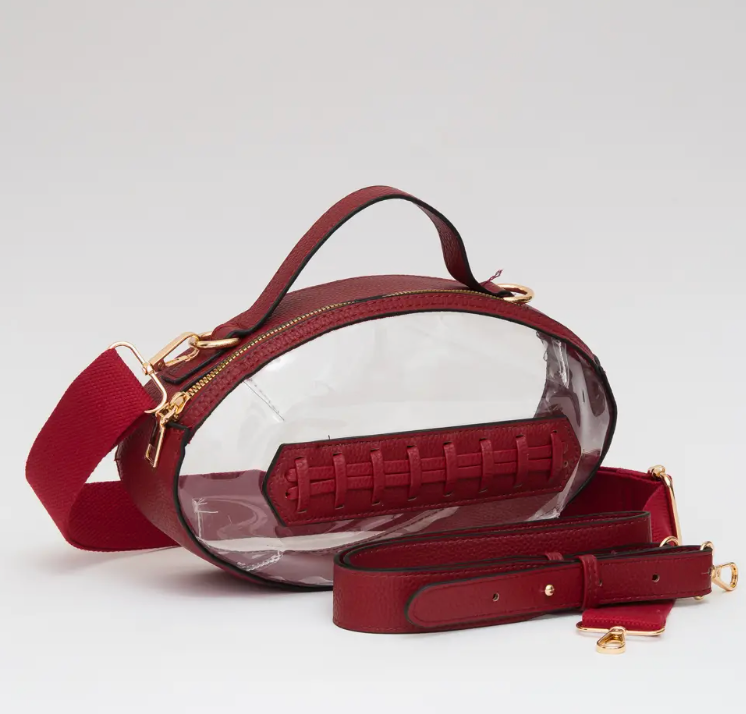 Football Shaped Clear Stadium Bag