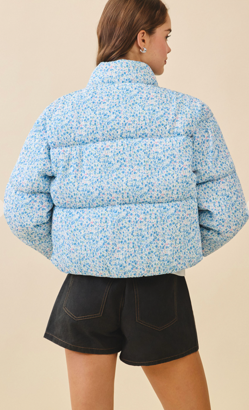 Ditsy Floral Printed Puffer Jacket