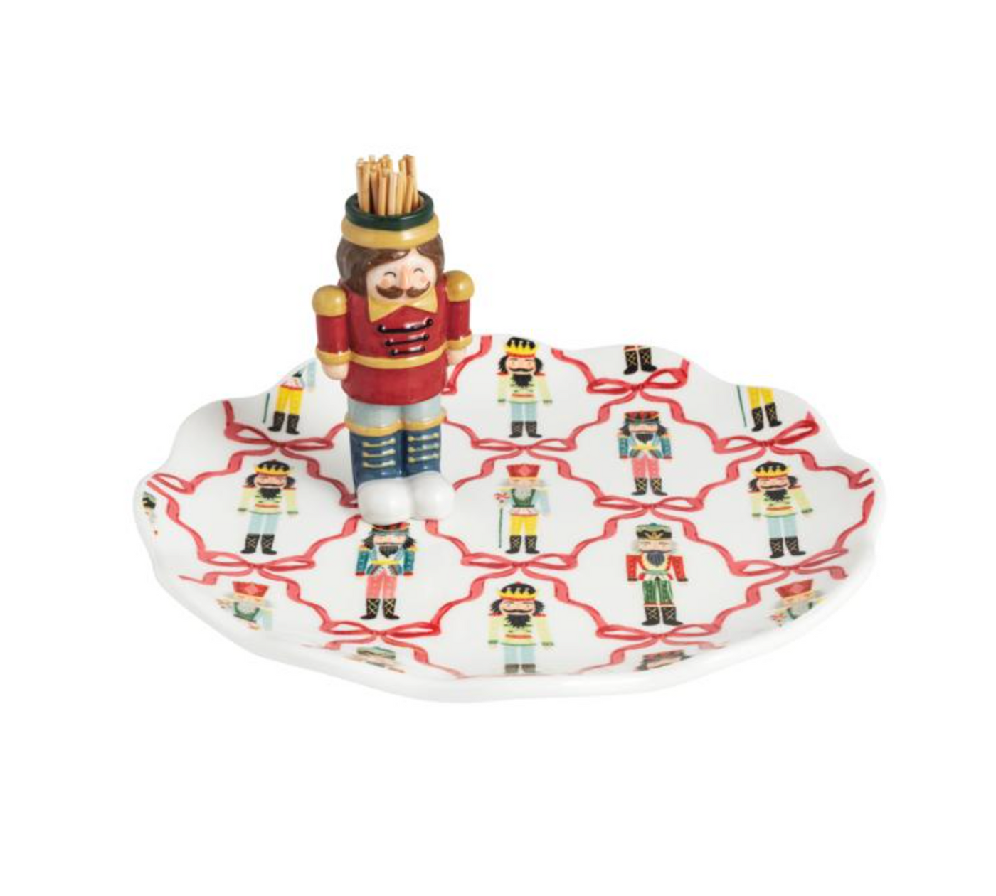 Nutcracker Toothpick Holder and Plate