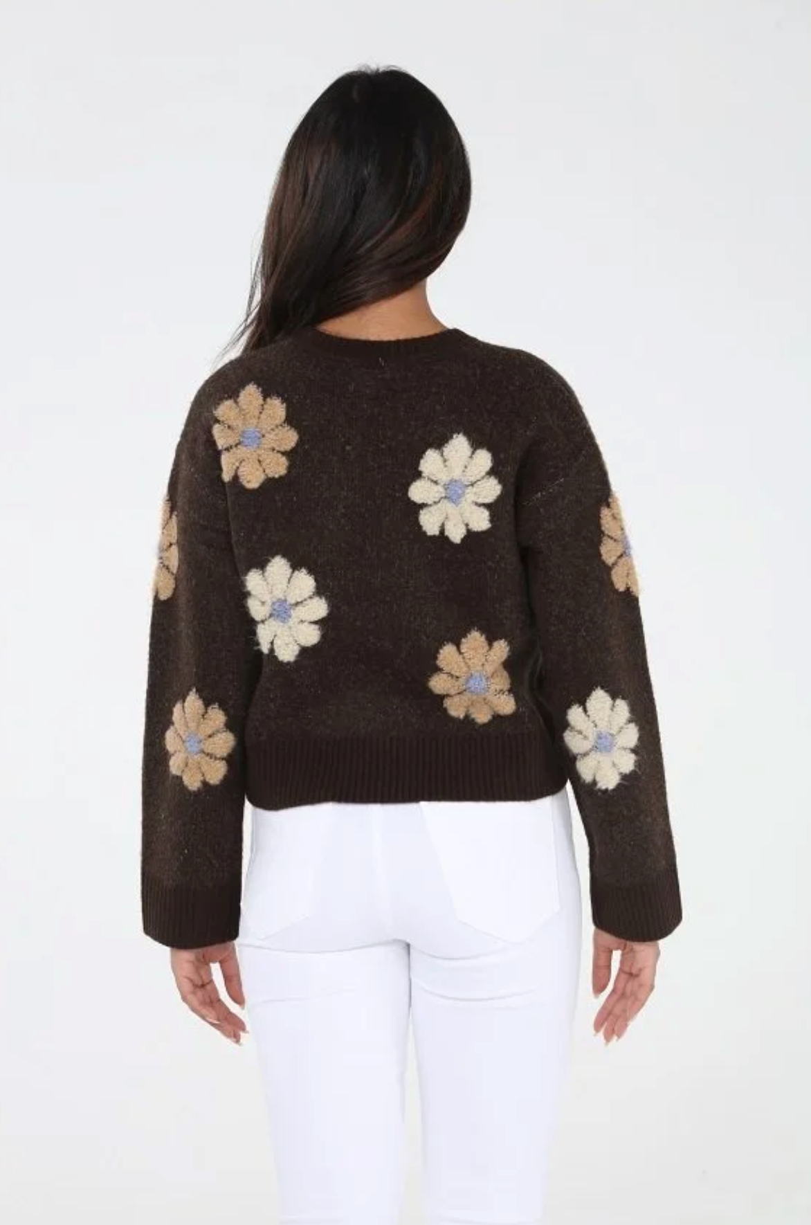 Brown Meadow Floral Sweater