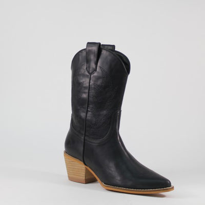 Tomi Low Cowgirl Boot- Black