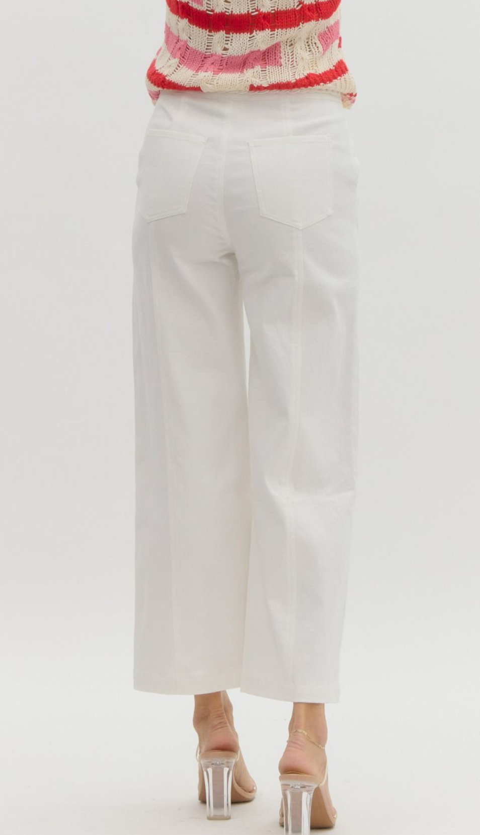 Braided Waist Detail Wide Leg Pant