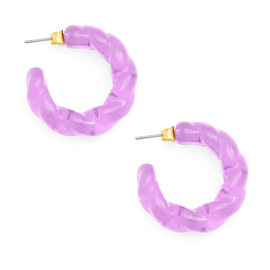 Lucite Twist Open Hoop Earring