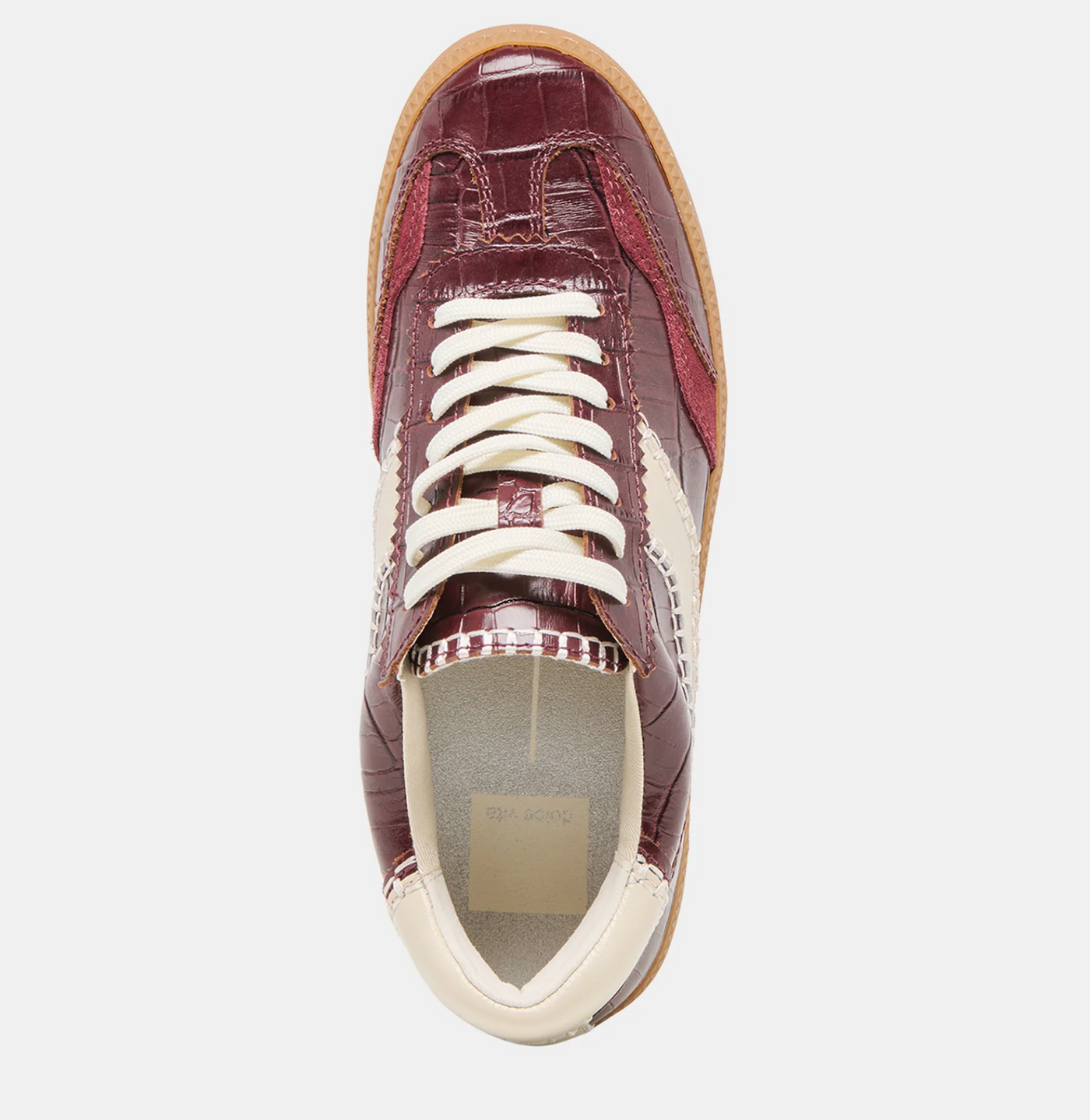 Notice Stitch Oxblood Croco Embossed Leather