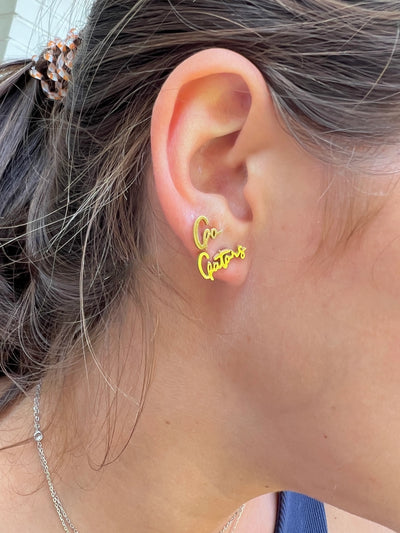 Double Name Team Earrings