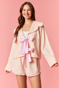 Pink Lemonade Front Tie PJ Set