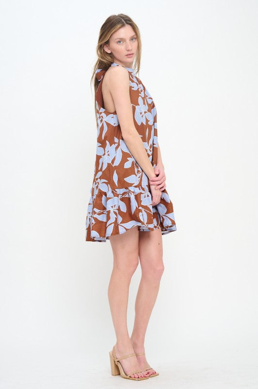 Rosey Haze Halter Dress