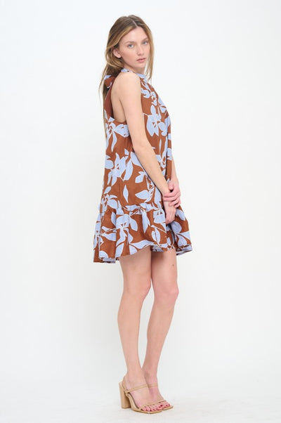 Rosey Haze Halter Dress