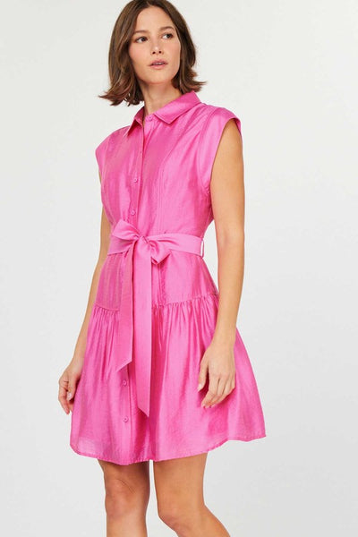 Pink Cap Sleeve Mini Dress
