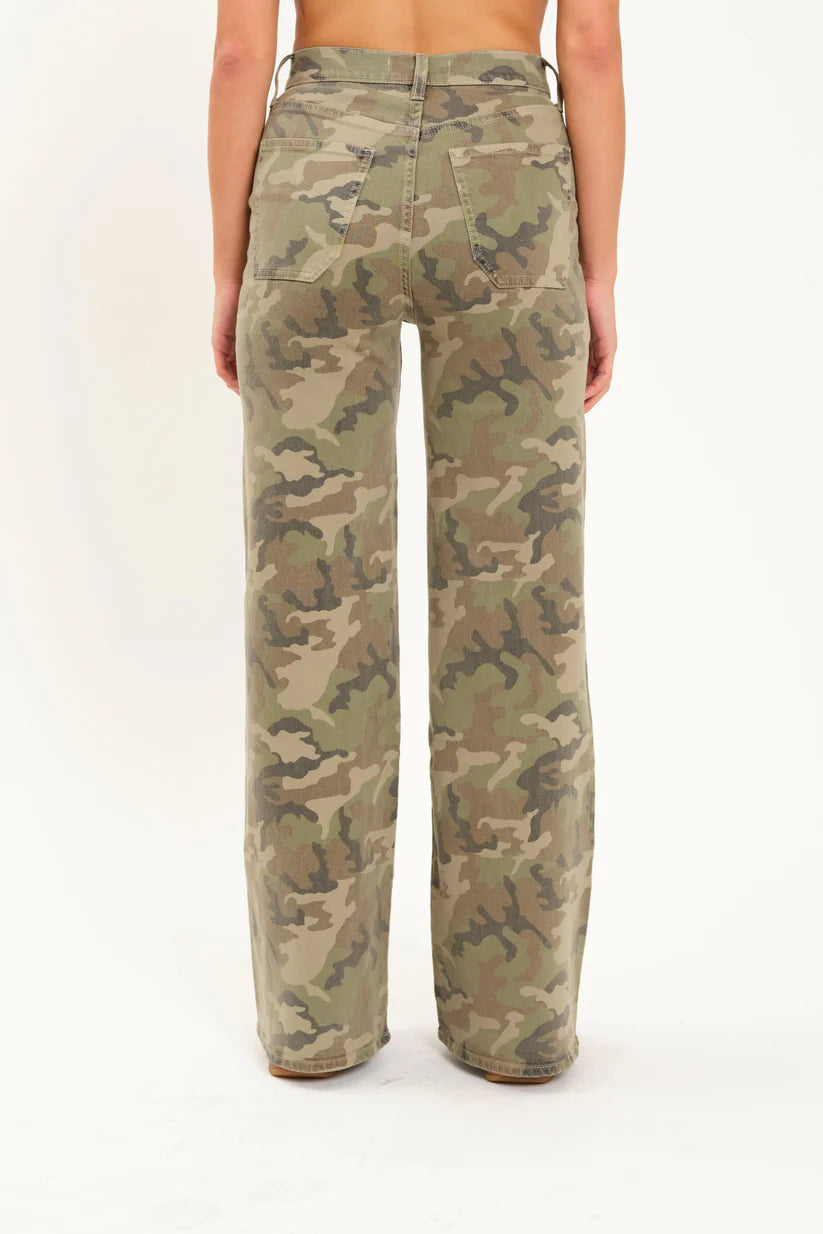 Far Out High Rise Wide Leg Pant- Hideaway