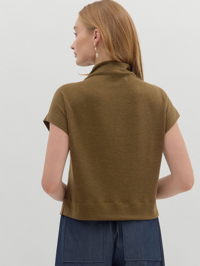 Olive Mock Neck Sweater Top